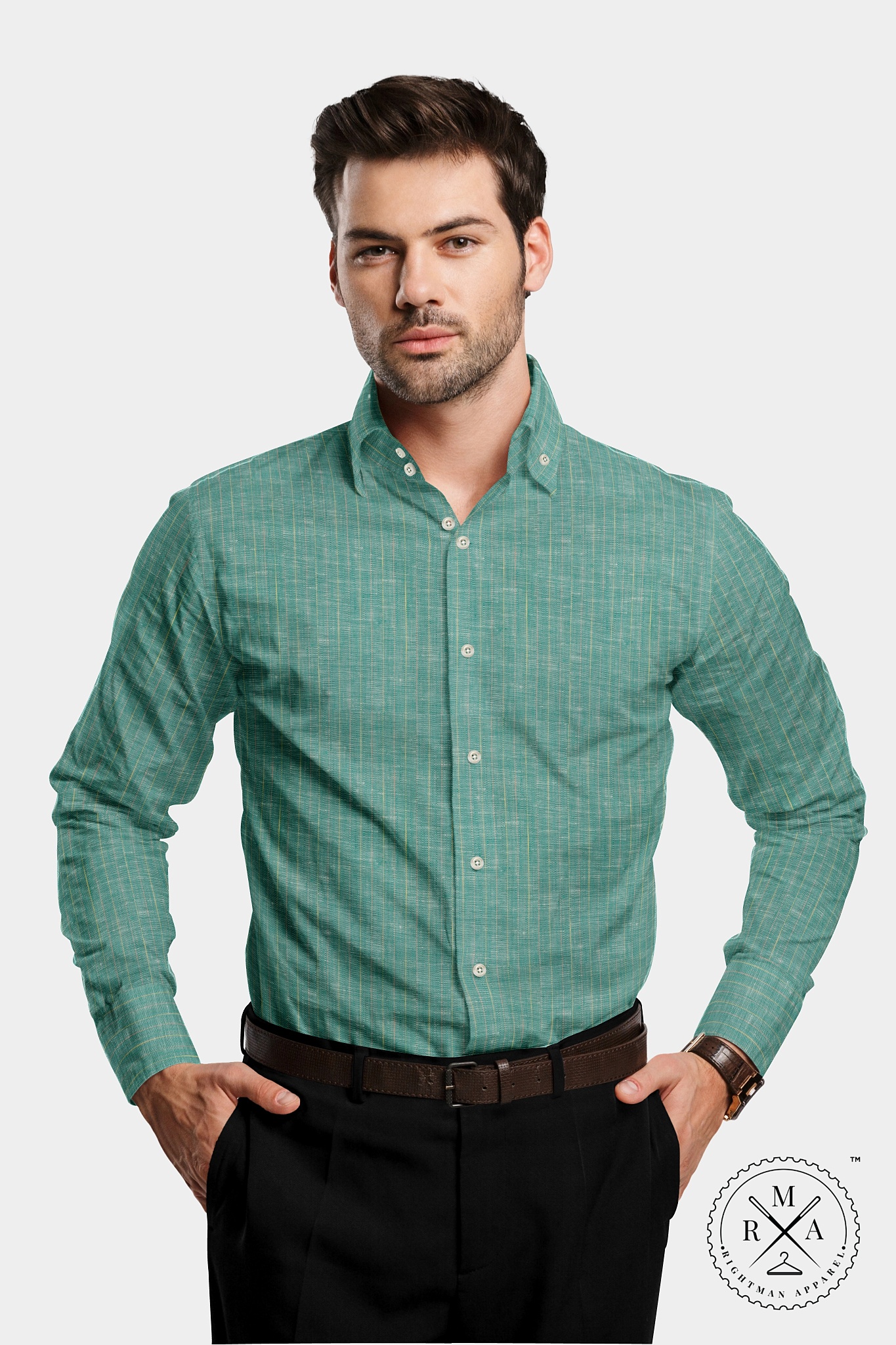 Green Lining Pattern Shirt SH370